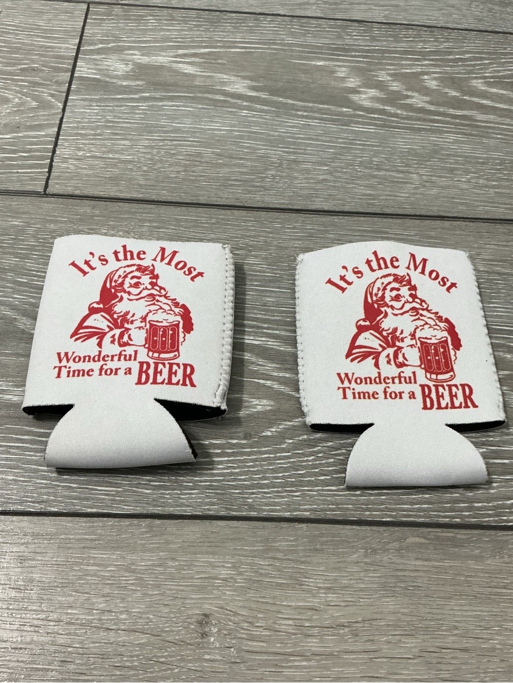 2 Silly Santa Can Koozie Drink Holders